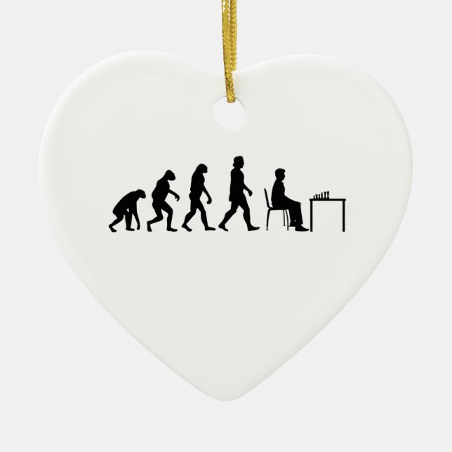 Schach - Evolution des Schachspielers Keramik Ornament (Vorne)