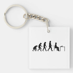 Schach - Evolution des Schachspielers Schlüsselanhänger