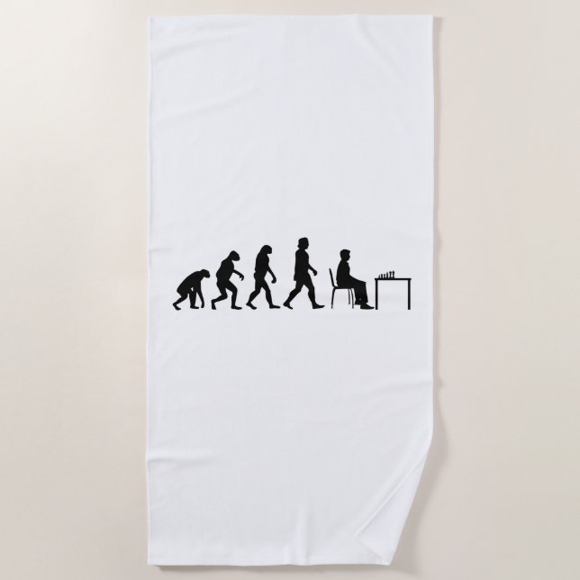 Schach - Evolution des Schachspielers Strandtuch (Vorderseite)