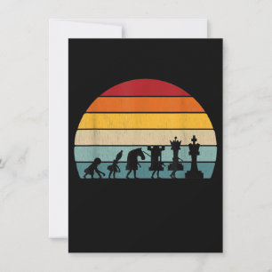 Schach Evolution Retro Vintage Geschenk für einen  Einladung