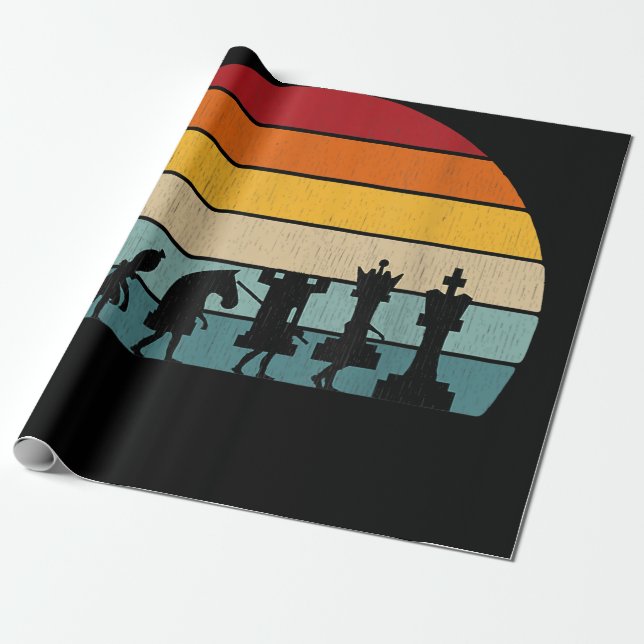 Schach Evolution Retro Vintages Geschenk für ein S Geschenkpapier (Ungerollt)