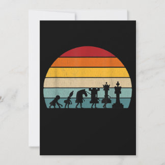 Schach Evolution Retro Vintages Geschenk für Schac Einladung