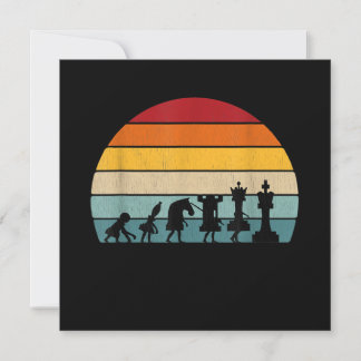 Schach Evolution Retro Vintages Geschenk für Schac Einladung