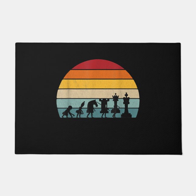 Schach Evolution Retro Vintages Geschenk für Schac Fußmatte (Vorderseite)