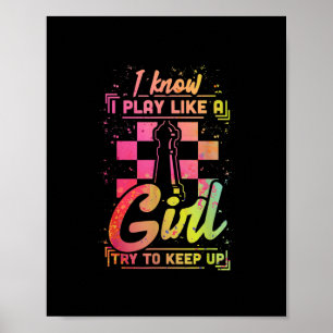 Schach Frauen Königin Chessfield-Team Spielt Wie E Poster