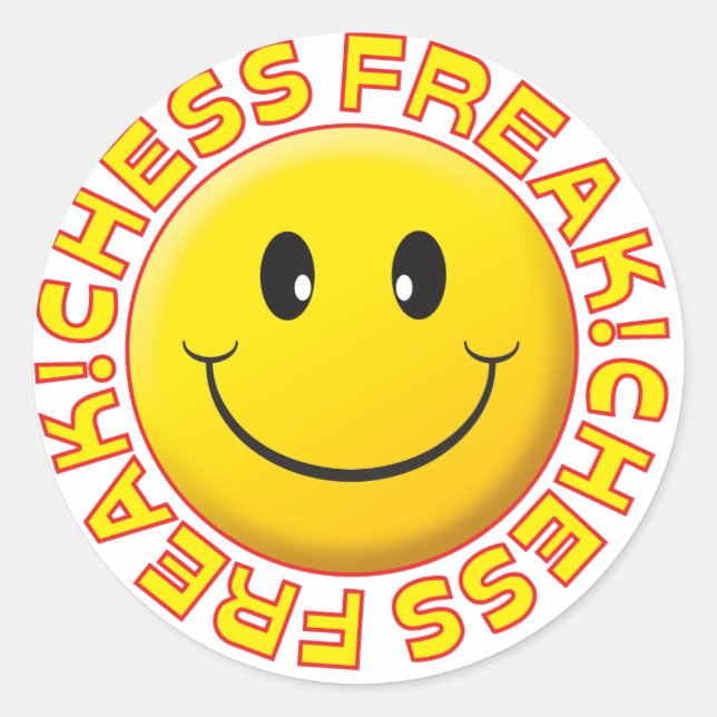 Schach Freak Smile Runder Aufkleber (Vorderseite)