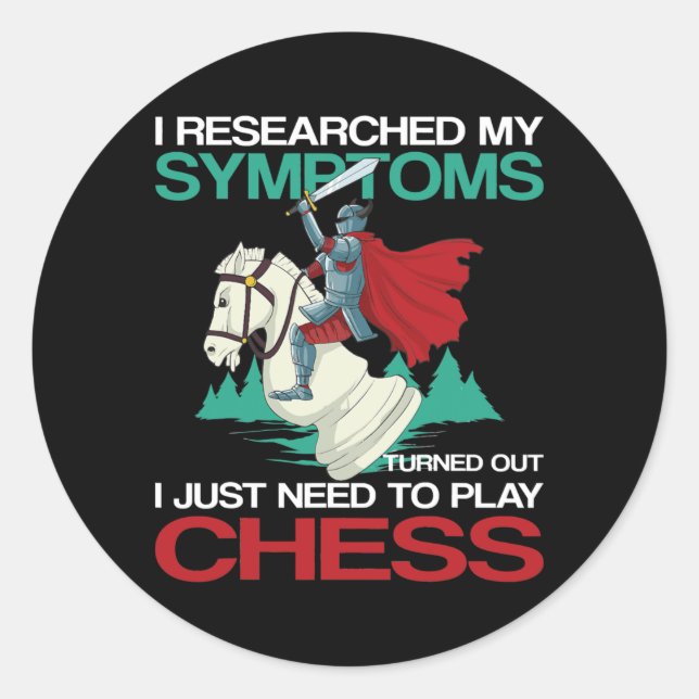Schach für Männer Funny Schach Spieler Checkmate Runder Aufkleber (Vorderseite)