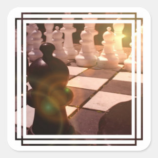 Schach-Großmeister-Stickers Quadratischer Aufkleber