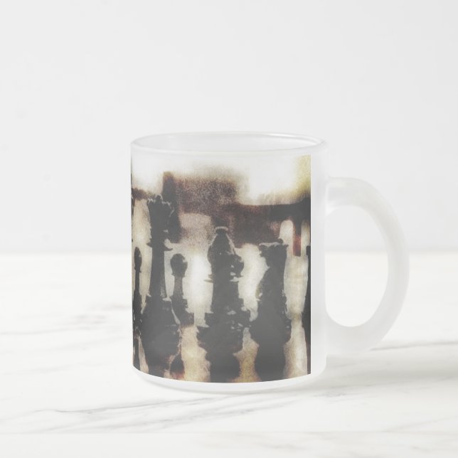 Schach Grunge Mattiert Glass Tasse (Rechts)