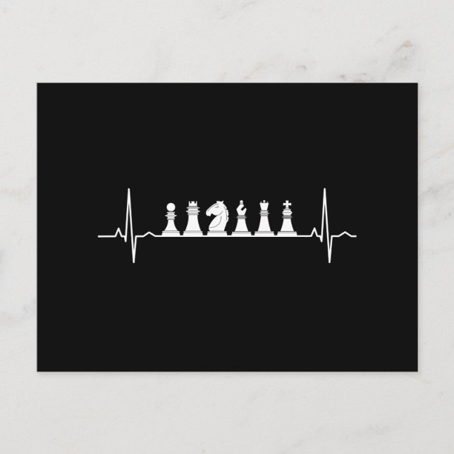 Schach-Heartbeat-Play-Schach Postkarte (Vorderseite)