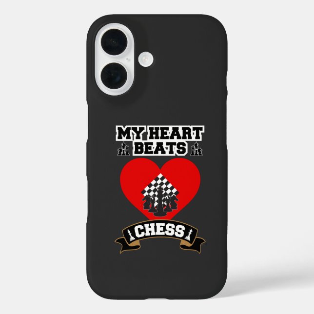 Schach Herz Pieces Strategie Spiel Liebe Passion iPhone 16 Hülle (Rückseite)