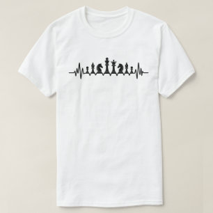 Schach Herzschlag Schachfiguren Herzrhythmus Lusti T-Shirt