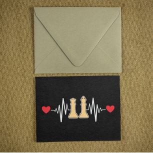 Schach Herzschlag Schachmatt Vintage Postkarte