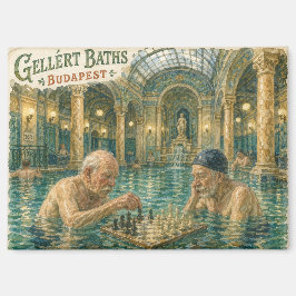 Schach in den Gellert-Bädern Budapest Ungarn Magnet