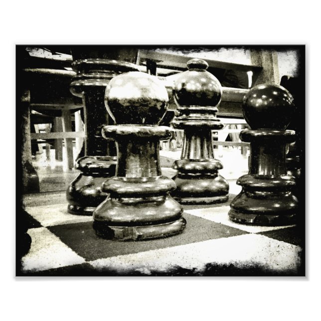 Schach in Schwarz und Weiß Fotodruck (Vorne)