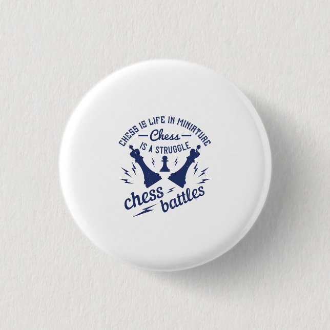Schach ist Leben in Miniatur Button (Vorderseite)