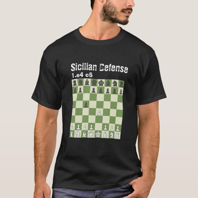 Schach ist Leben - sizilianische Verteidigung T-Shirt (Vorderseite)