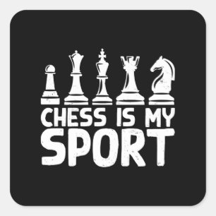 Schach ist mein Sport Quadratischer Aufkleber