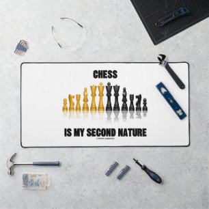 Schach ist mein zweites, reflektierendes Schach-Se Schreibtischunterlage