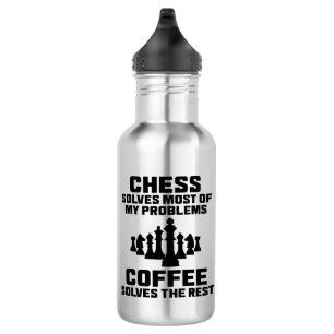 Schach & Kaffee löst meine Probleme lustig Edelstahlflasche