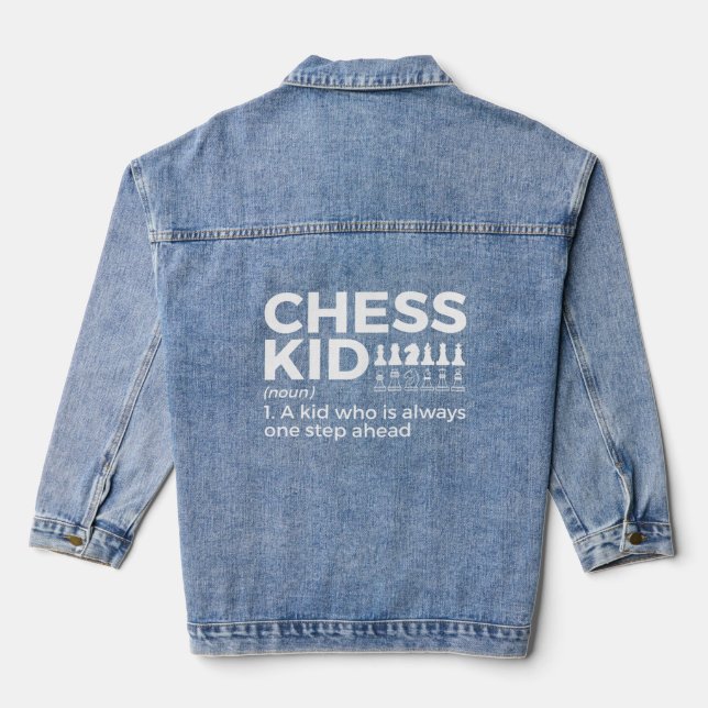Schach-Kid-Definition-Schachspieler Jeansjacke (Rückseite)