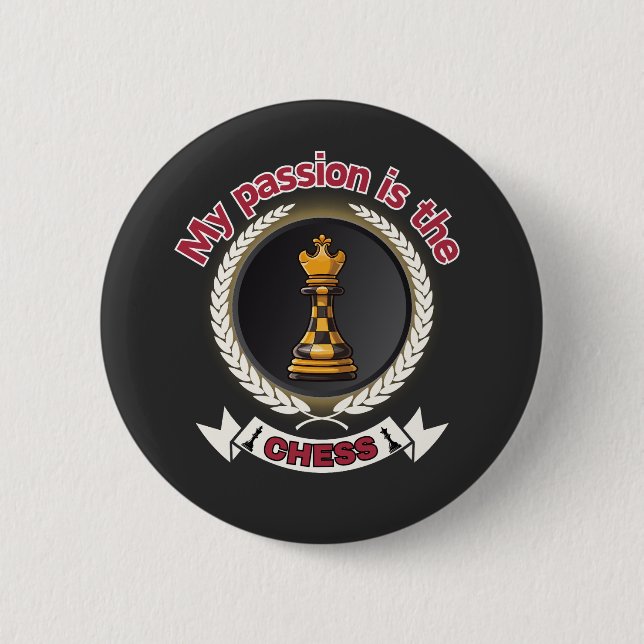 Schach King Laurel Crown Passion Strategy Power Button (Vorderseite)