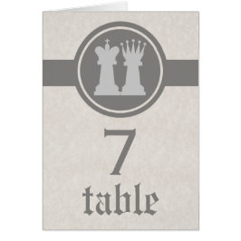 Schach King und Queen Wedding Table Card, Grau