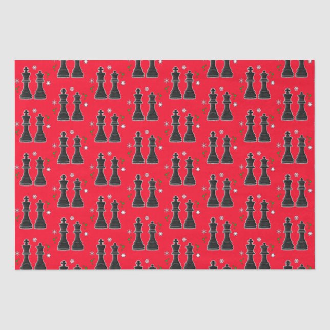 Schach König und Königin zu Weihnachten Seidenpapier (Vorderseite)