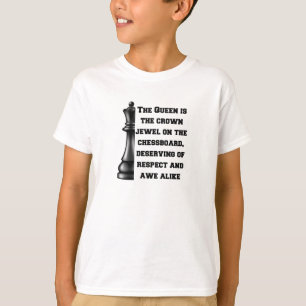 Schach-Königin Schwarz-weiße Power Respektstrategi T-Shirt