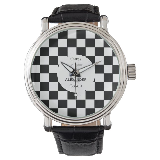 Schach-Lover-Individuelle Name Armbanduhr (Vorderseite)