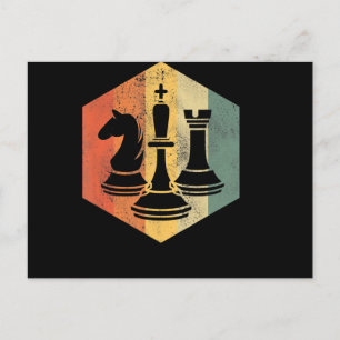 Schach Lover Knight King Rook Schach Farbiges Ge Ankündigungspostkarte
