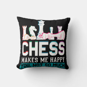 Schach macht mich glücklich Humor Lustiges Geschen Kissen