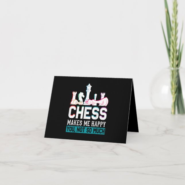 Schach macht mich glücklichen Spaß zu einem lustig Dankeskarte (Vorderseite)