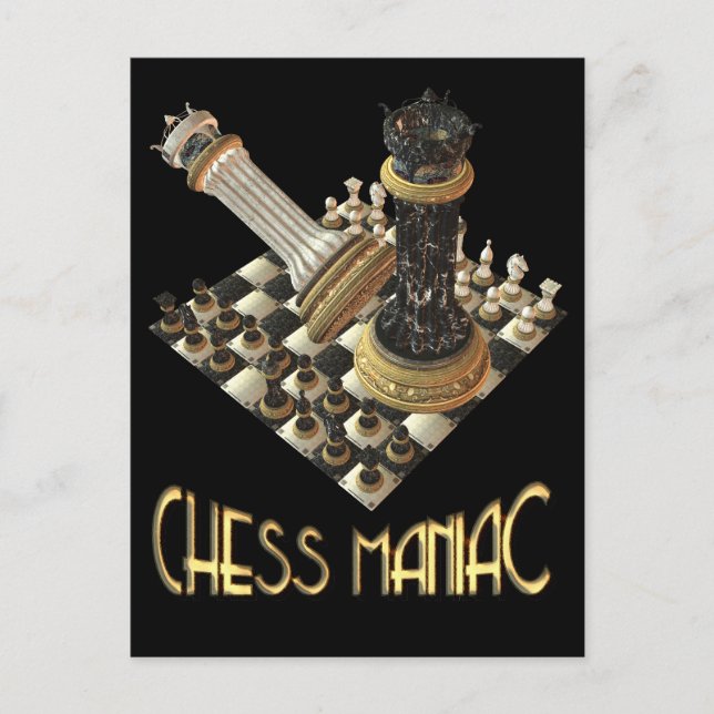 Schach Maniac Postkarte (Vorderseite)