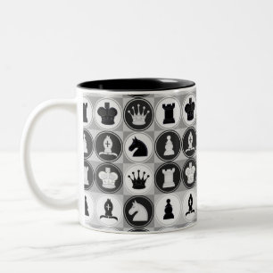 Schach-Muster Zweifarbige Tasse