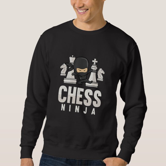 Schach Ninja Funny Schach Kinder Schach Spieler Sc Sweatshirt (Vorderseite)