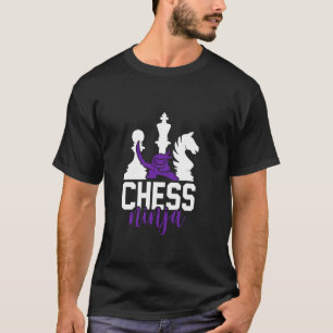 Schach Ninja Lustiges Brettspiel Schachspieler T-Shirt