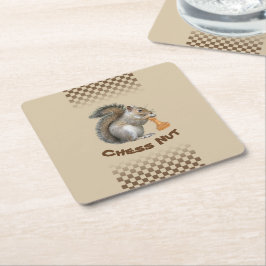 Schach-Nuss Rechteckiger Pappuntersetzer