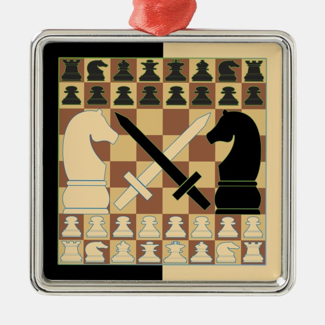 SCHACH ORNAMENT AUS METALL (Vorne)