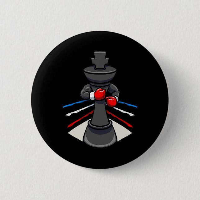 Schach Piece Boxer Boxengloves King Button (Vorderseite)