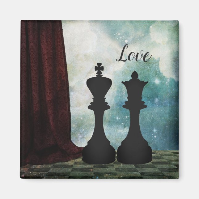 Schach Piece King und Queen Liebe Paare Magnet (Vorne)