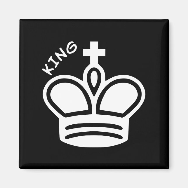 Schach Piece Symbol White King Magnet (Vorne)