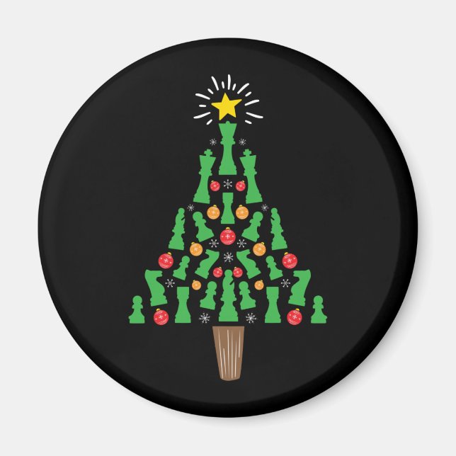 Schach-Piece Weihnachtsbaum Magnet (Vorne)