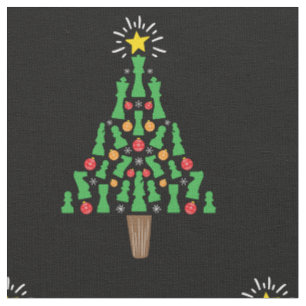 Schach-Piece Weihnachtsbaum Stoff