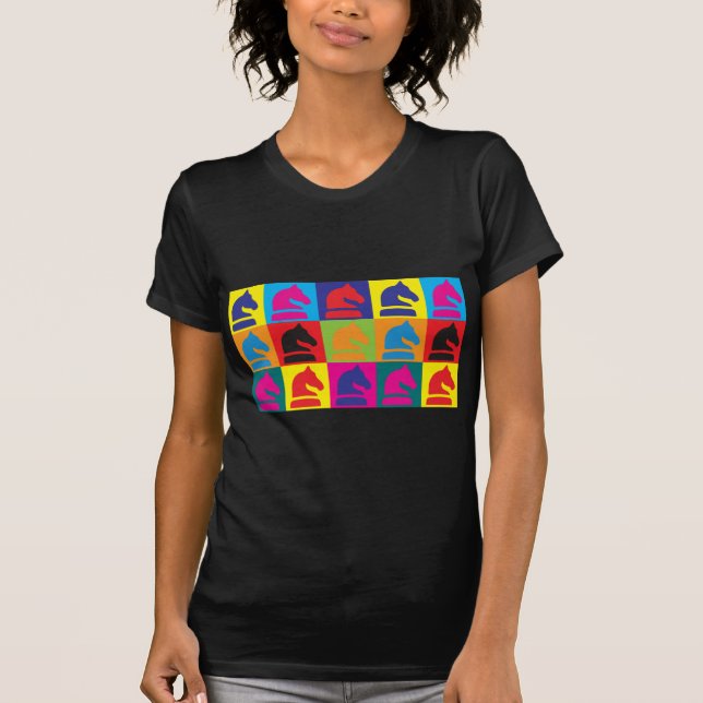 Schach-Pop-Kunst T-Shirt (Vorderseite)