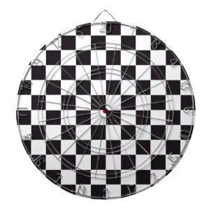 Schach-Quadrat-Muster - schwarz + Ihr Hintergrund Dartscheibe