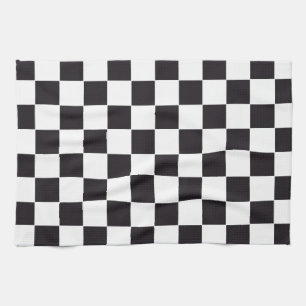 Schach-Quadrat-Muster - schwarz + Ihr Hintergrund Handtuch