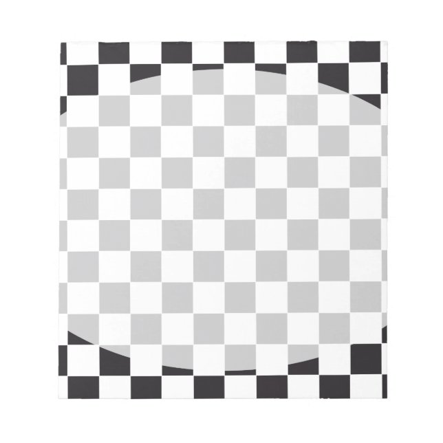 Schach-Quadrat-Muster - schwarz + Ihr Hintergrund Notizblock (Vorderseite)