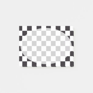 Schach-Quadrat-Muster - schwarz + Ihr Hintergrund Post-it Klebezettel