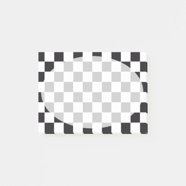 Schach-Quadrat-Muster - schwarz + Ihr Hintergrund Post-it Klebezettel (Vorderseite)